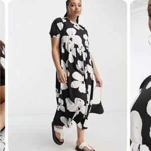 ASOS midi dress in black floral